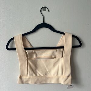 Anthropologie Cream Crop Tank Top Fitted Bustier